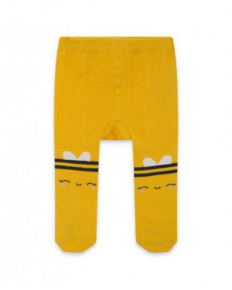 Collants visage fille jaunes bee happy Collants visage fille jaunes bee happy
