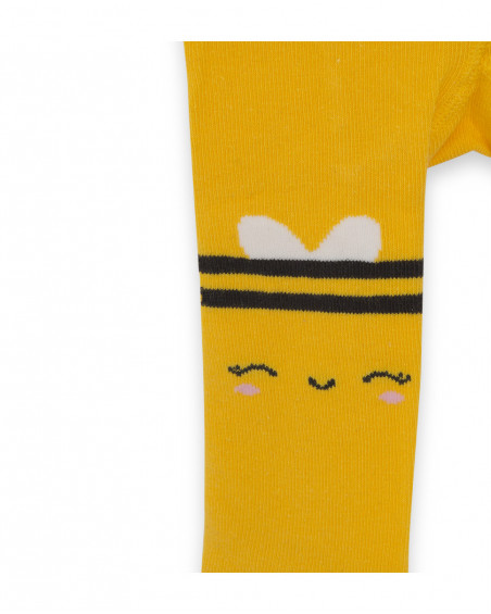 Collants visage fille jaunes bee happy Collants visage fille jaunes bee happy