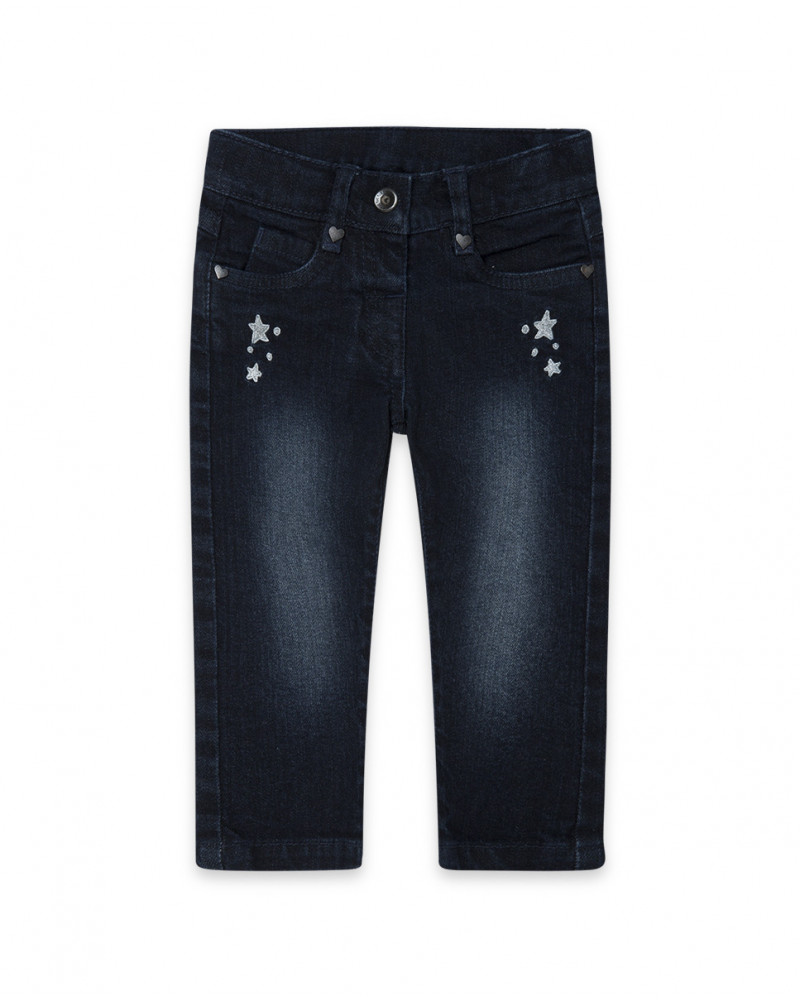 Pantalon en jeans avec détail étoiles fille bleu glaciar