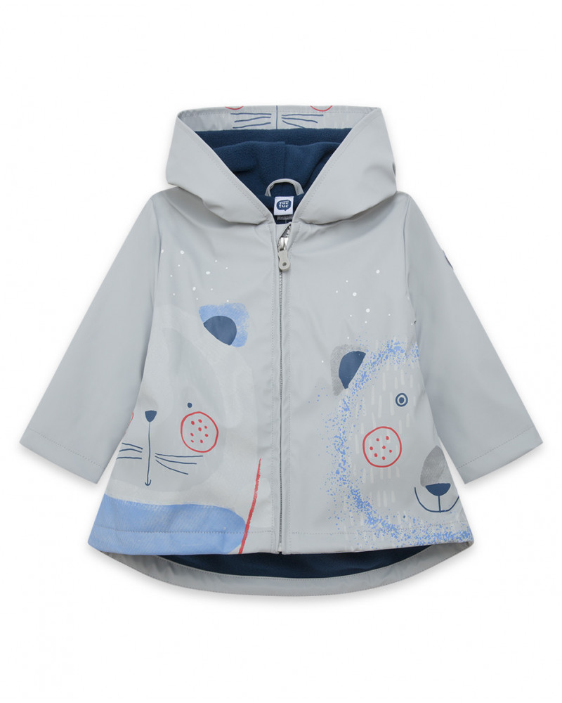 Gabardine avec capuche garçon gris glaciar
