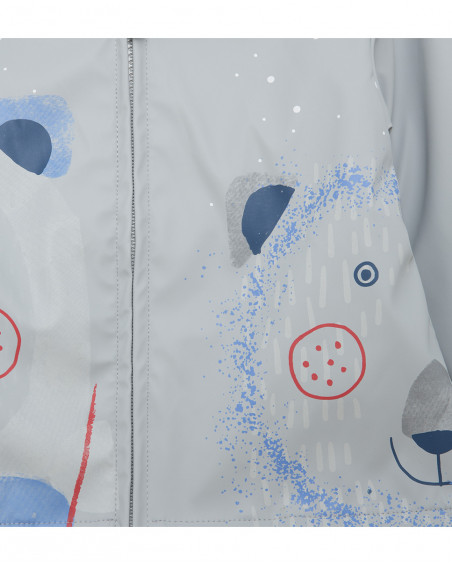 Gabardine avec capuche garçon gris glaciar Gabardine avec capuche garçon gris glaciar