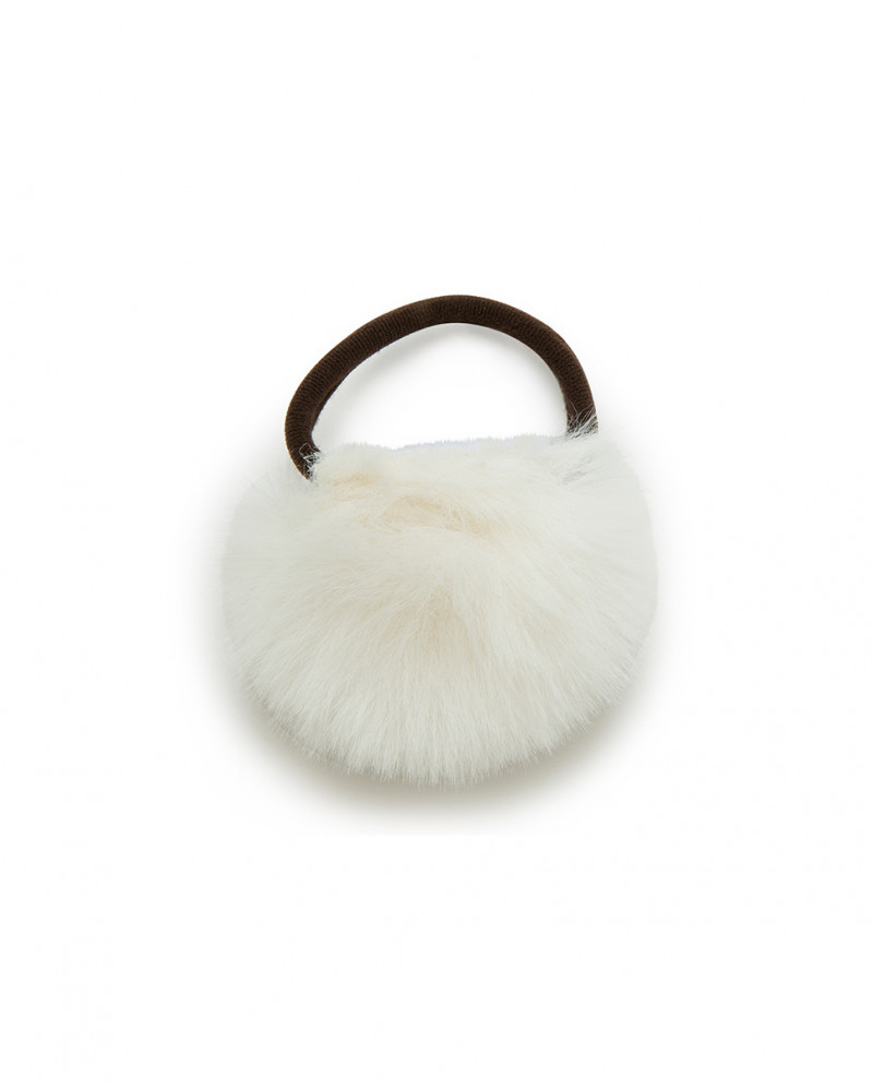 élastique cheveux en fourrure fille beige hidden nature