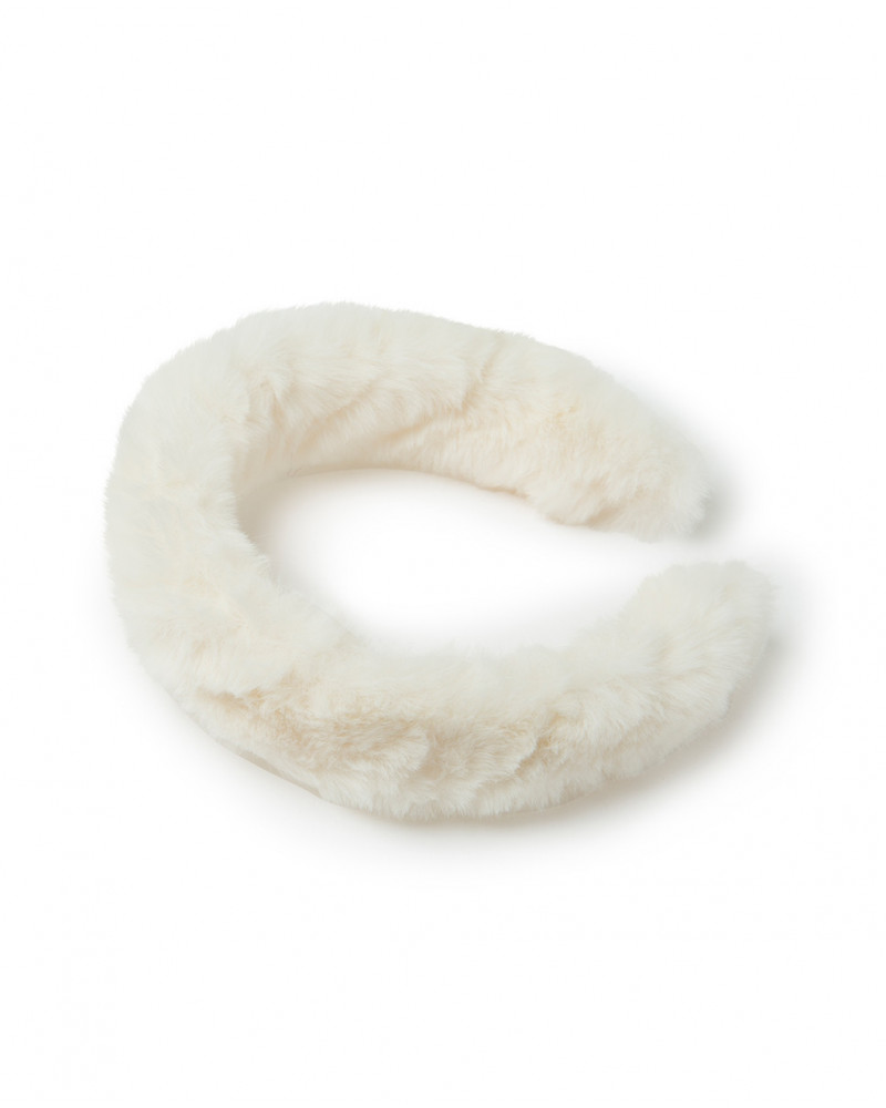 Serre-tête en fourrure fille beige hidden nature