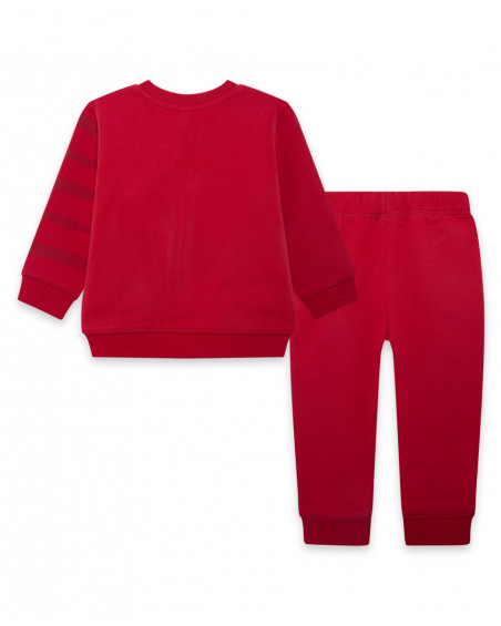 Survêtement coton molletonné raton laveur garçon rouge city Survêtement coton molletonné raton laveur garçon rouge city
