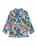 Tee-shirt en jersey fleurs fille bleu color hikers Tee-shirt en jersey fleurs fille bleu color hikers