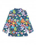 Tee-shirt en jersey fleurs fille bleu color hikers Tee-shirt en jersey fleurs fille bleu color hikers