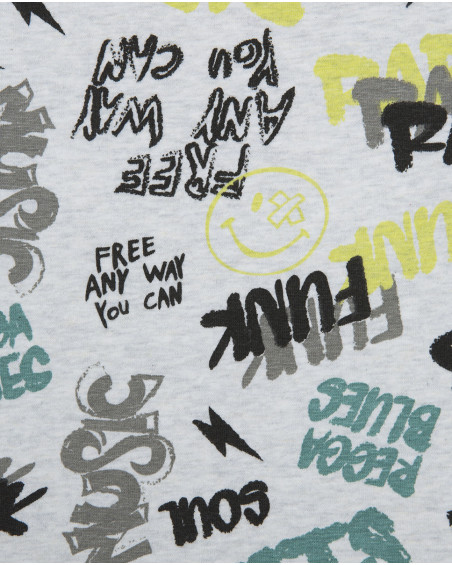 Bandana en jersey imprimée fille gris wild soul