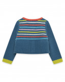 Veste en tricot boutons fille bleue color hikers Veste en tricot boutons fille bleue color hikers