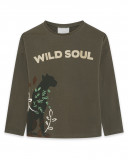 Tee-shirt en jersey message fille vert hidden nature Tee-shirt en jersey message fille vert hidden nature