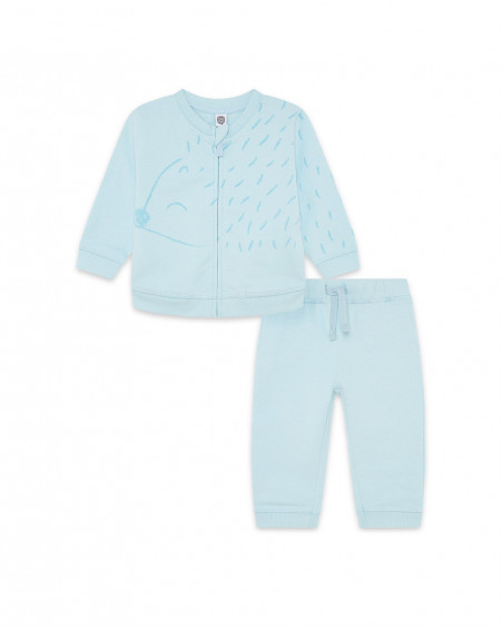 Survêtement coton molletonné oursin garçon bleu city gamer Survêtement coton molletonné oursin garçon bleu city gamer