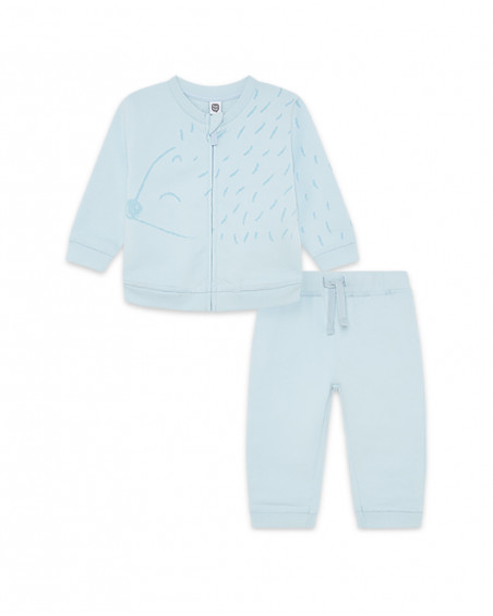 Survêtement coton molletonné oursin garçon bleu city gamer Survêtement coton molletonné oursin garçon bleu city gamer