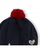 Bonnet et cache-cou en tricot coeurs fille bleu hello london Bonnet et cache-cou en tricot coeurs fille bleu hello london