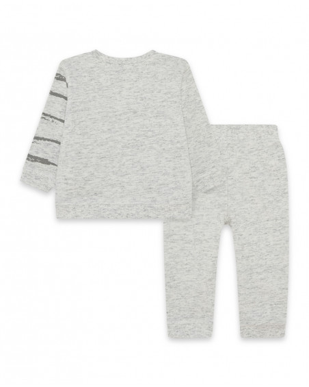Survêtement coton molletonné zèbre garçon gris city gamer Survêtement coton molletonné zèbre garçon gris city gamer