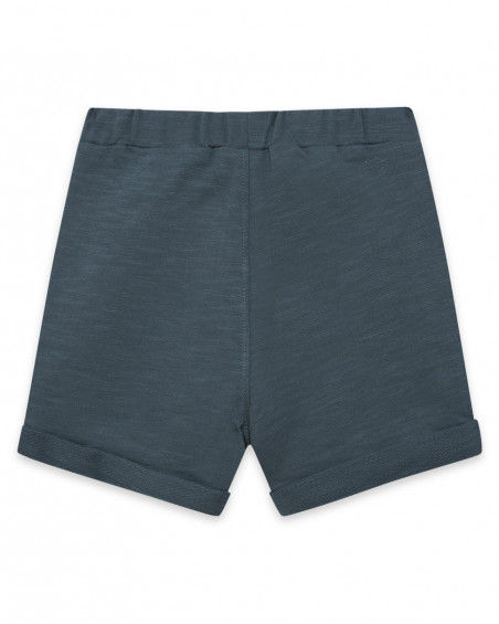 Bermuda en coton molletonné boutons garçon bleue basicos kids Bermuda en coton molletonné boutons garçon bleue basicos kids