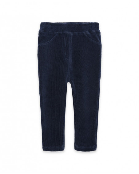 Jeggings velours côtelé et jersey avec détail poche garçon