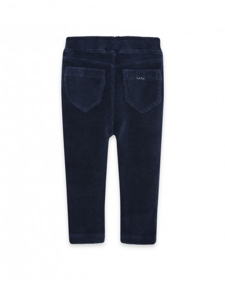 Jeggings velours côtelé et jersey avec détail poche garçon
