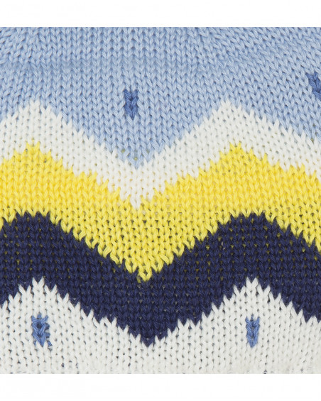 Bonnet en tricot pompon garçon bleu it's cold Bonnet en tricot pompon garçon bleu it's cold