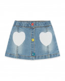 Jupe en jeans coeurs fille bleue color hikers Jupe en jeans coeurs fille bleue color hikers