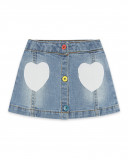 Jupe en jeans coeurs fille bleue color hikers Jupe en jeans coeurs fille bleue color hikers