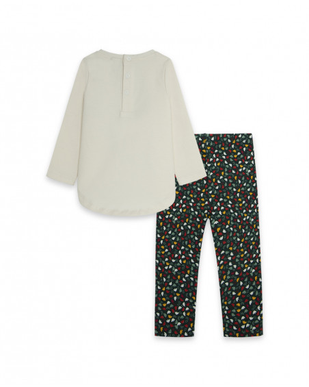 T-shirt et leggings en jersey imprimé fille blanc highlands T-shirt et leggings en jersey imprimé fille blanc highlands
