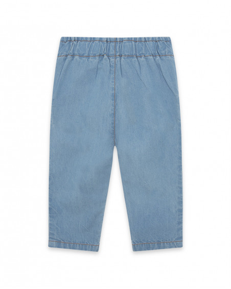 Pantalon en jeans boutons fille bleu basicos kids Pantalon en jeans boutons fille bleu basicos kids