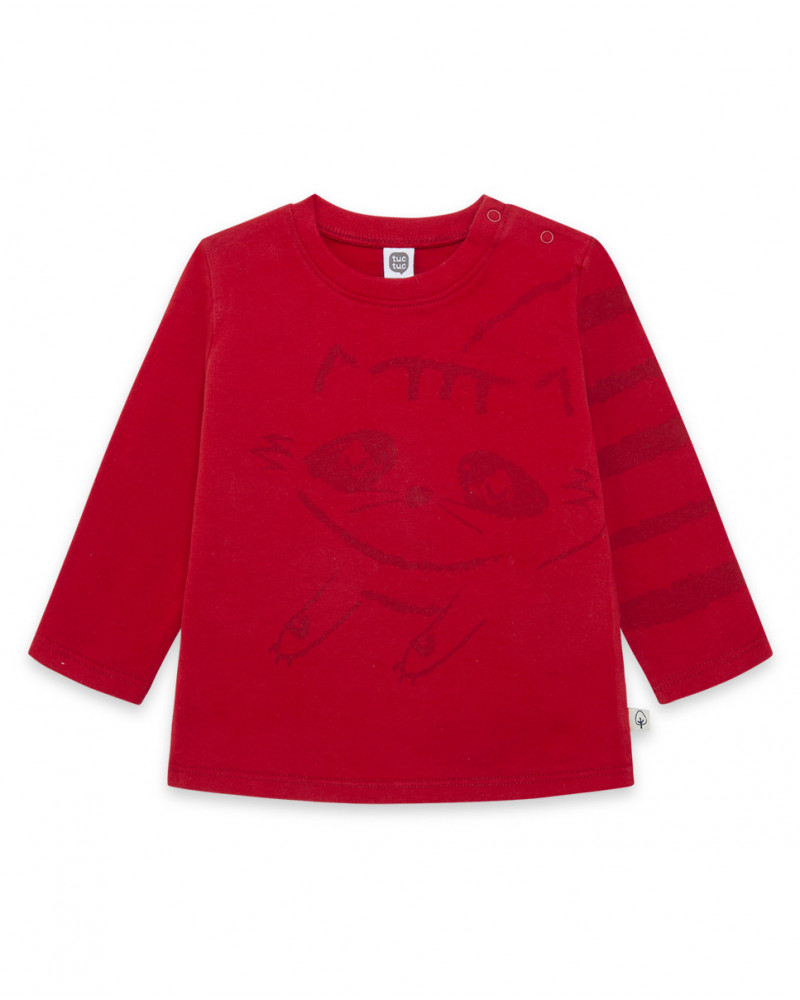 Tee-shirt en jersey raton laveur garçon rouge city gamer