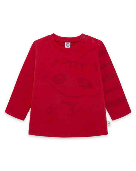Tee-shirt en jersey raton laveur garçon rouge city gamer