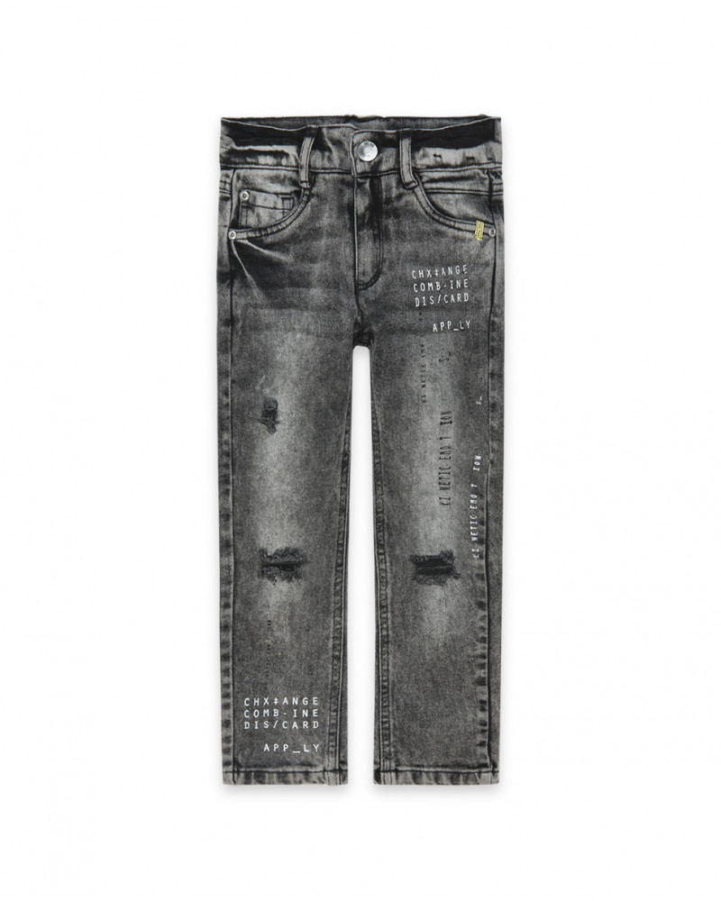 Pantalon en jeans avec déchirures fille gris wild soul