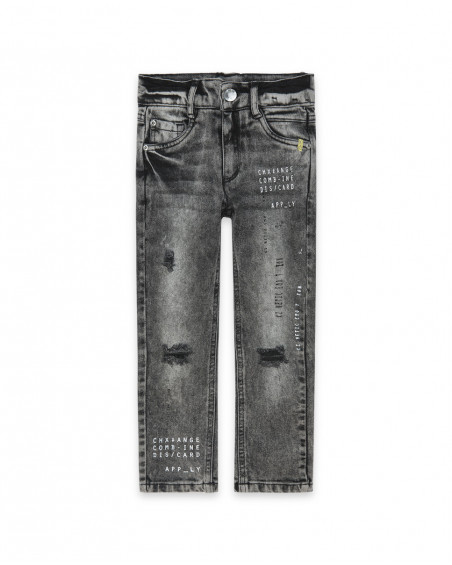 Pantalon en jeans avec déchirures fille gris wild soul Pantalon en jeans avec déchirures fille gris wild soul