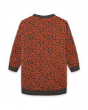 Robe en coton molletonné imprimé fille orange hidden nature Robe en coton molletonné imprimé fille orange hidden nature