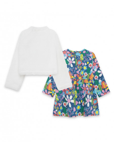 Robe et sweat-shirt en fourrure teddy fille bleue color hikers Robe et sweat-shirt en fourrure teddy fille bleue color hikers
