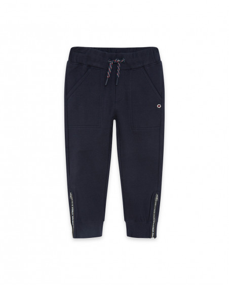 Pantalon en peluche avec fermeture éclair garçon bleu hits of 90