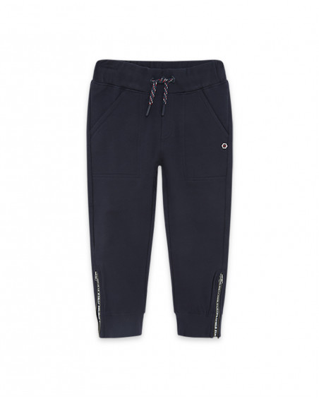 Pantalon en peluche avec fermeture éclair garçon bleu hits of 90