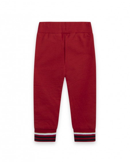 Pantalon en peluche avec poches garçon rouge hello london Pantalon en peluche avec poches garçon rouge hello london