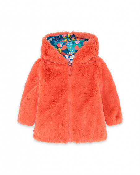 Parka réversible avec capuche fille rouge color hikers Parka réversible avec capuche fille rouge color hikers