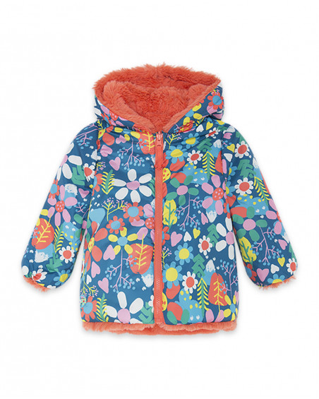 Parka réversible avec capuche fille rouge color hikers Parka réversible avec capuche fille rouge color hikers