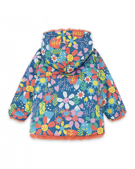 Parka réversible avec capuche fille rouge color hikers Parka réversible avec capuche fille rouge color hikers
