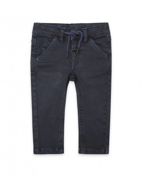 Pantalon en sergé lacets garçon marine mountain Pantalon en sergé lacets garçon marine mountain