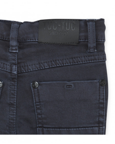 Pantalon en sergé lacets garçon marine mountain Pantalon en sergé lacets garçon marine mountain