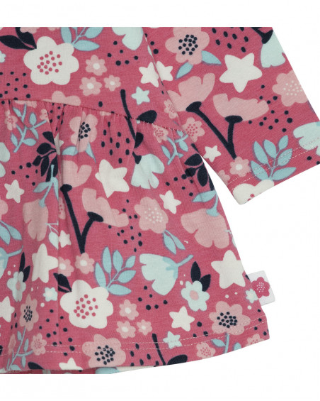 Robe en jersey fleurs fille rose dancing in the woods Robe en jersey fleurs fille rose dancing in the woods