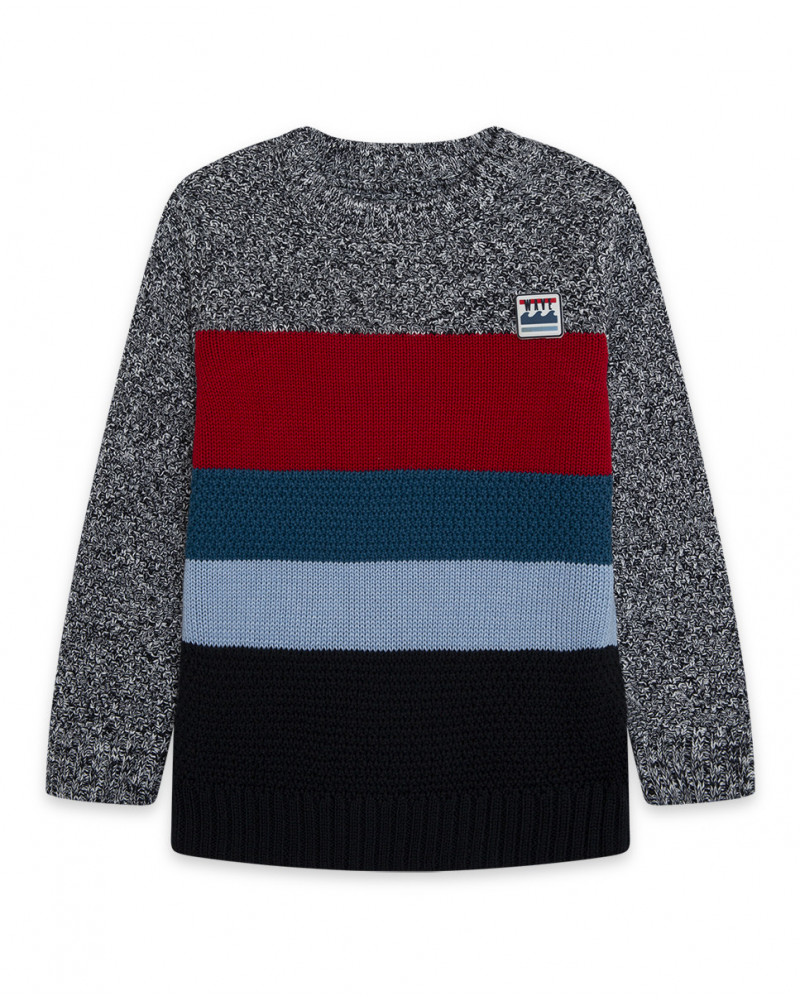 Pull-over en tricot à rayures fille bleu wild soul