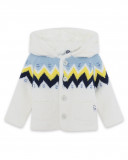 Veste en tricot boutons garçon blanche it's cold Veste en tricot boutons garçon blanche it's cold