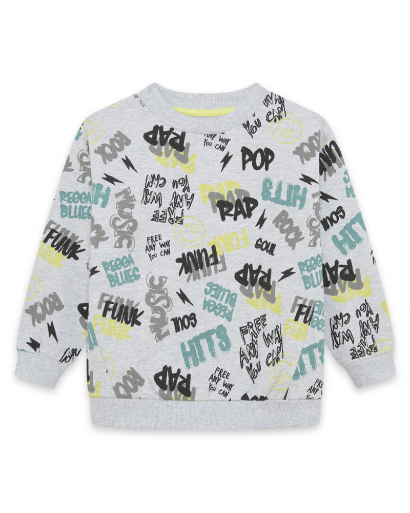 Sweat-shirt en peluche fermée sans capuche fille gris wild soul