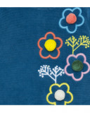 Robe velours fleurs fille bleue color hikers Robe velours fleurs fille bleue color hikers