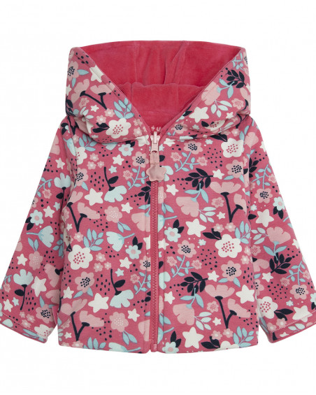 Parka réversible avec capuche fille rose dancing in the woods Parka réversible avec capuche fille rose dancing in the woods