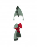 Bonnet et écharpe en tricot dinosaure garçon vert highlands Bonnet et écharpe en tricot dinosaure garçon vert highlands
