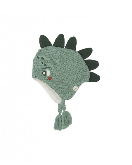 Bonnet et écharpe en tricot dinosaure garçon vert highlands Bonnet et écharpe en tricot dinosaure garçon vert highlands