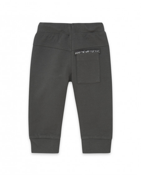 Pantalon en peluche avec poches garçon gris mountain