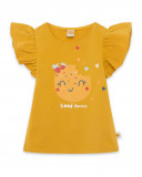 Tee-shirt en jersey volants fille orange basicos kids Tee-shirt en jersey volants fille orange basicos kids