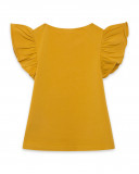 Tee-shirt en jersey volants fille orange basicos kids Tee-shirt en jersey volants fille orange basicos kids